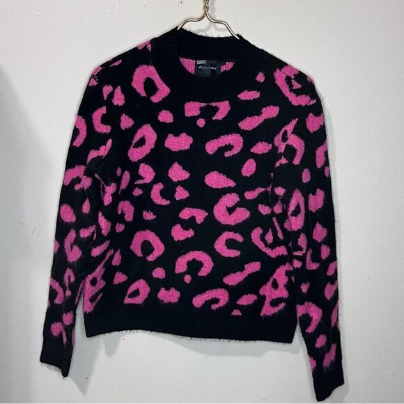 Line & Dot Revolve Shopbop Civet Leopard Pink Crewneck Sweater XS - Picture 4 of 8